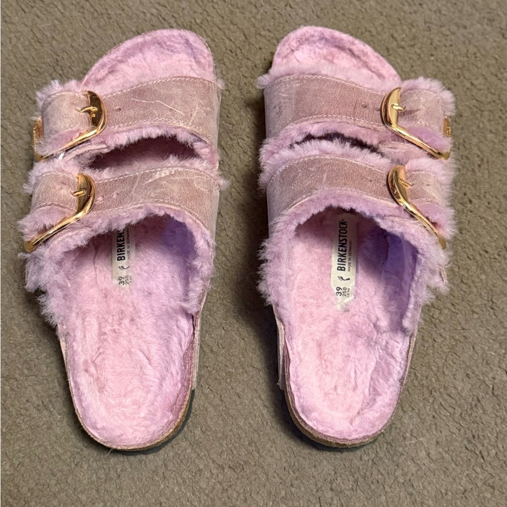 Birkenstock Pink Fuzzy Sandals
